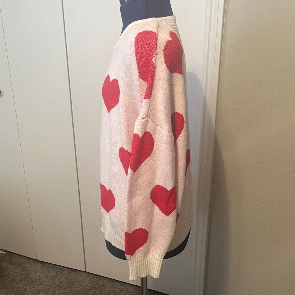 Miracle Cream & Red Heart Knit Sweater w/ Cut Out Back Size M/L - Picture 3 of 16